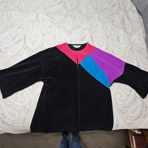 Vanity Fair Womens Size M Vintage 80s MOD Lounge Plush Lounge House Dress Retro - Picture 9 of 13